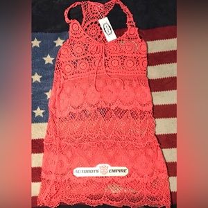Vintage Womens HUA CHENG Knit Beach Cover Up Sun Dress M Summer rlpc Lauren Kors